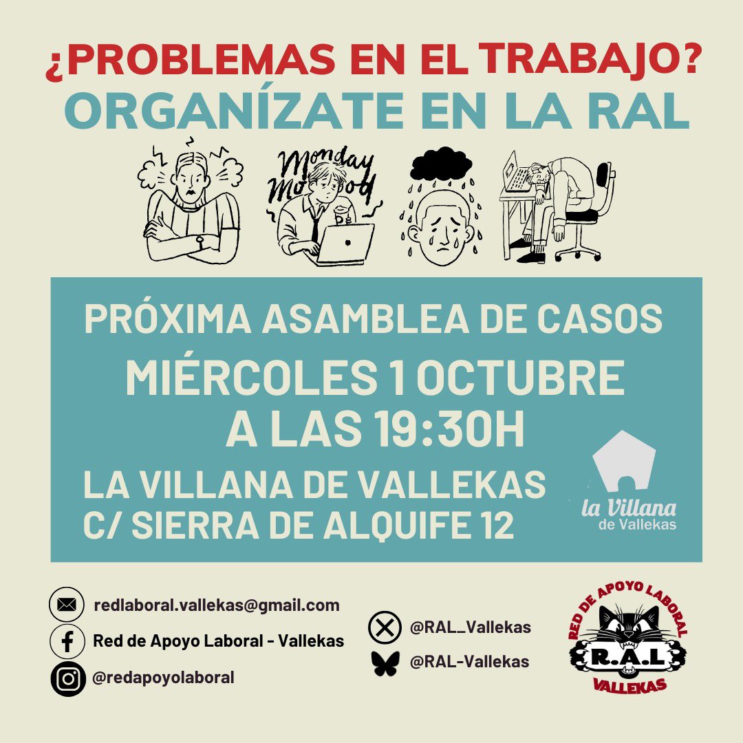 Proxima asamblea de casos este miércoles! En <a href="/lavillanavk/">La Villana / PAH Vallekas</a>