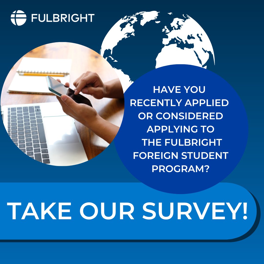 Last chance to complete our survey!
If you applied or considered applying for the #Fulbright Foreign Student Program in 2025 or earlier, take our survey!
Share anonymous feedback to help improve our recruitment and application process.
Take it here ➡️
bit.ly/47Vt4T2