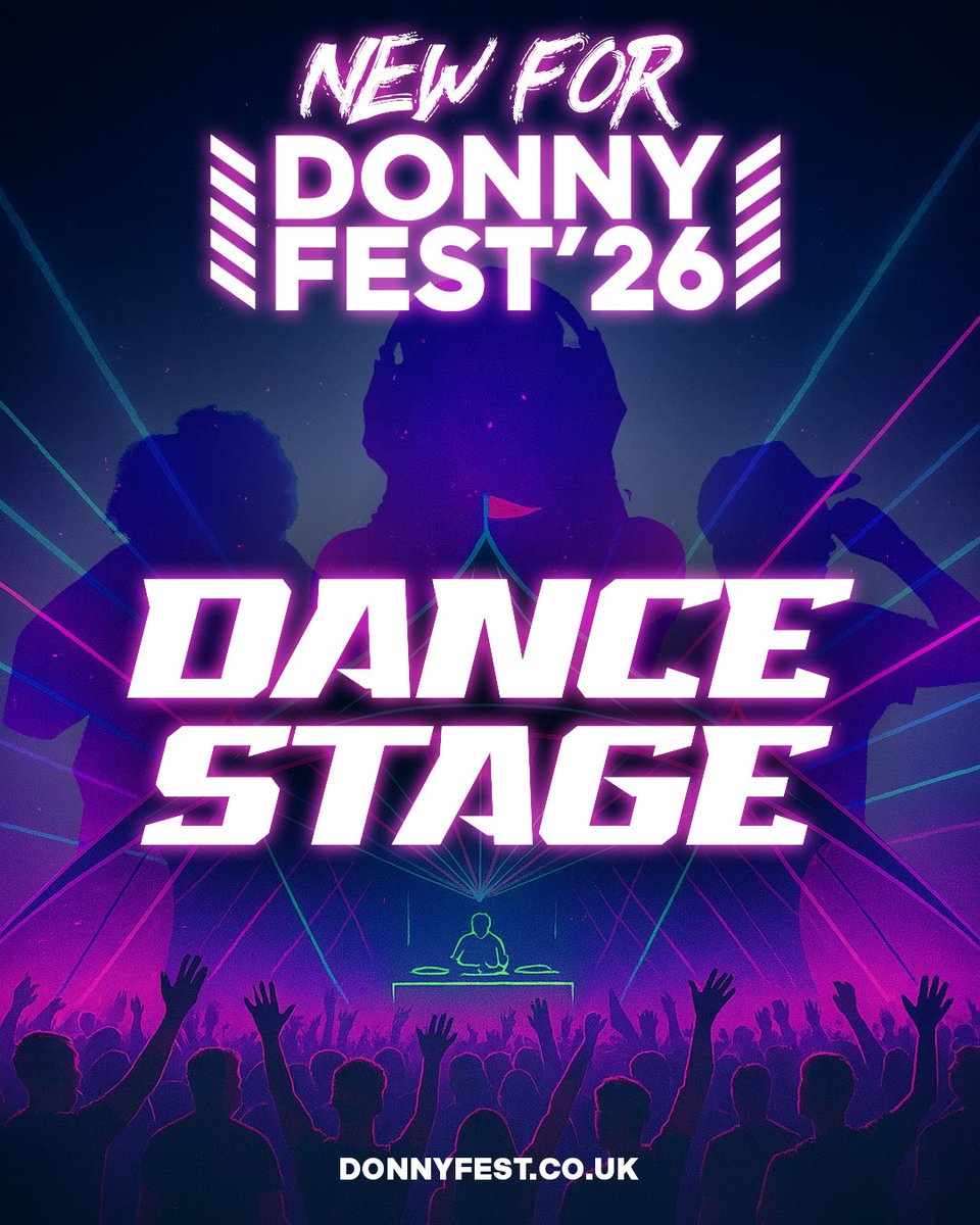 🚨NEW for DonnyFest 2026: THE DANCE STAGE
We’re turning up the tempo with a brand-new stage dedicated to beats, bass, and absolute belters!

Some serious talent is lined up to kick this off in style, line-up drops soon, so keep those eyes peeled 👀

🎟️ Earlybird tickets end