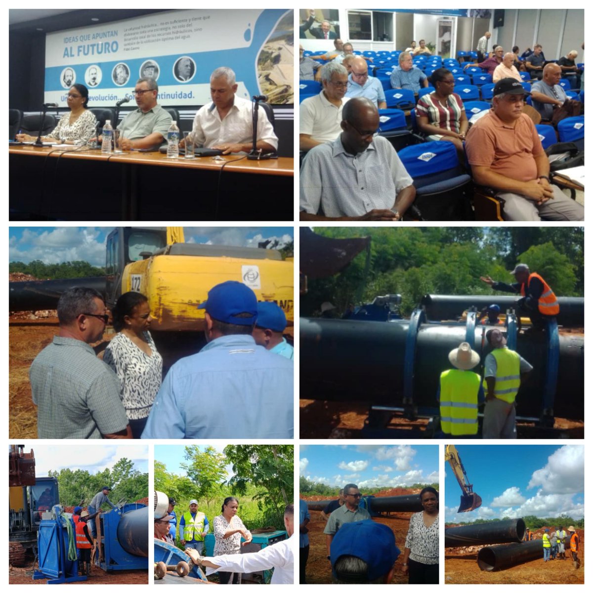 Luego de participar en reunión de seguimiento al uso racional y productivo del agua fuimos a recorrer el sistema Cuenca Sur, noche y día se trabaja intensamente en la rehabilitación de tramos de la conductora.Ya bombean 8 pozos para La Habana,continuan los trabajos  #UnidosXCuba