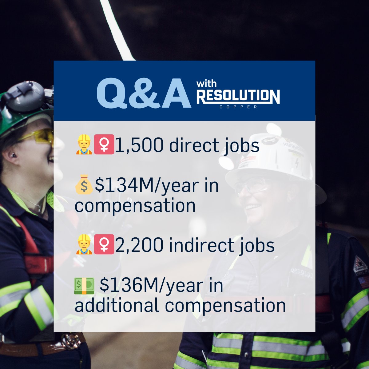 Myth: Robots will run the mine.
Fact: 3,700 jobs. $1B/year. Local people powering Arizona’s future.
Swipe our Q&amp;A to learn more.

#CopperStrong #MiningFacts