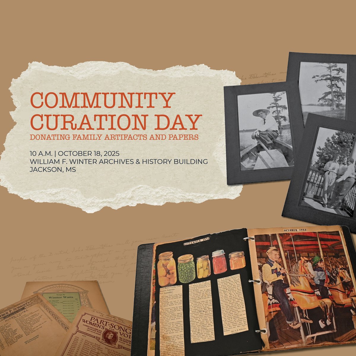 Our Community Curation Day: Donating Family Artifacts and Papers at 10 a.m. on Saturday, Oct. 18, is a great opportunity to donate artifacts for MDAH collections. Register online at bit.ly/4noHW0U. Space is limited
#mdah #history #fyp #genealogy #archives #donate