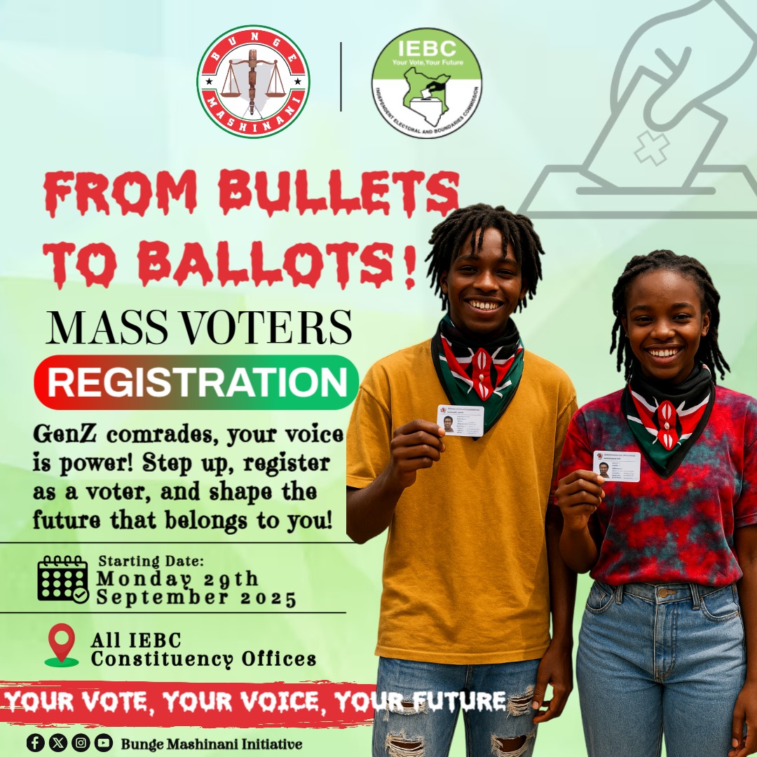 A rallying call to all young people

If and when they come with bullets, respond with ballots! 

A voters card is greater than an arsenal in a democracy like Kenya 🇰🇪🇰🇪🇰🇪🇰🇪

Register. Organise. Reclaim. 

<a href="/IEBCKenya/">IEBC</a> be faithful!