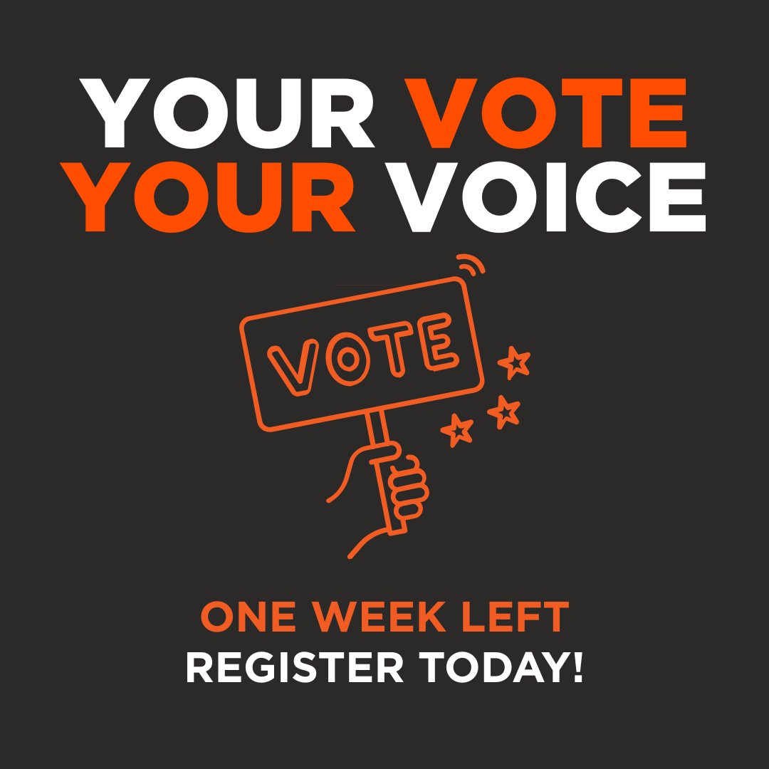 One week left!

Important elections and state constitutional amendments are on the ballot. This is your chance to stand up for your schools, your students, and your future. Advocate for yourself and your community and register today. 

votetexas.gov/register-to-vo…