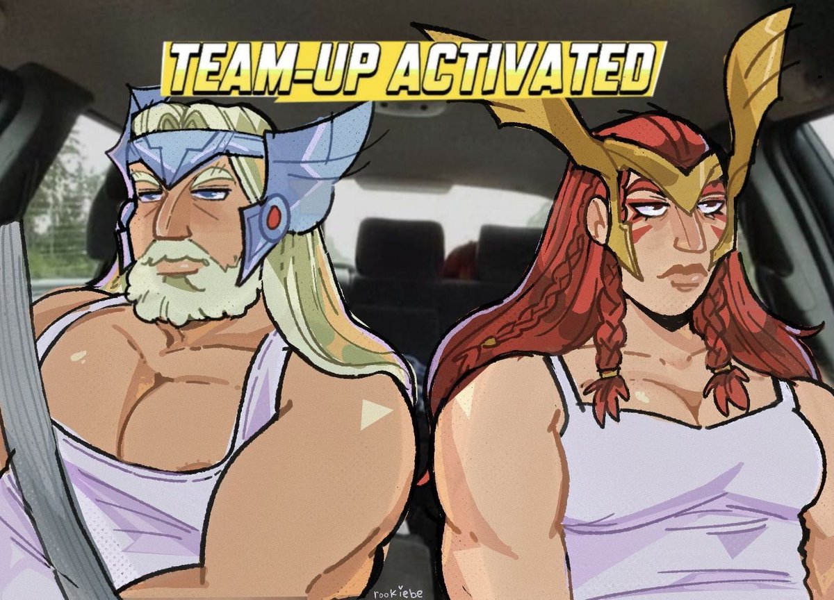 rookiebe_'s tweet image. awesome beautiful buff tank siblings.. i know thats rightttt

#marvelrivals #angela #thor