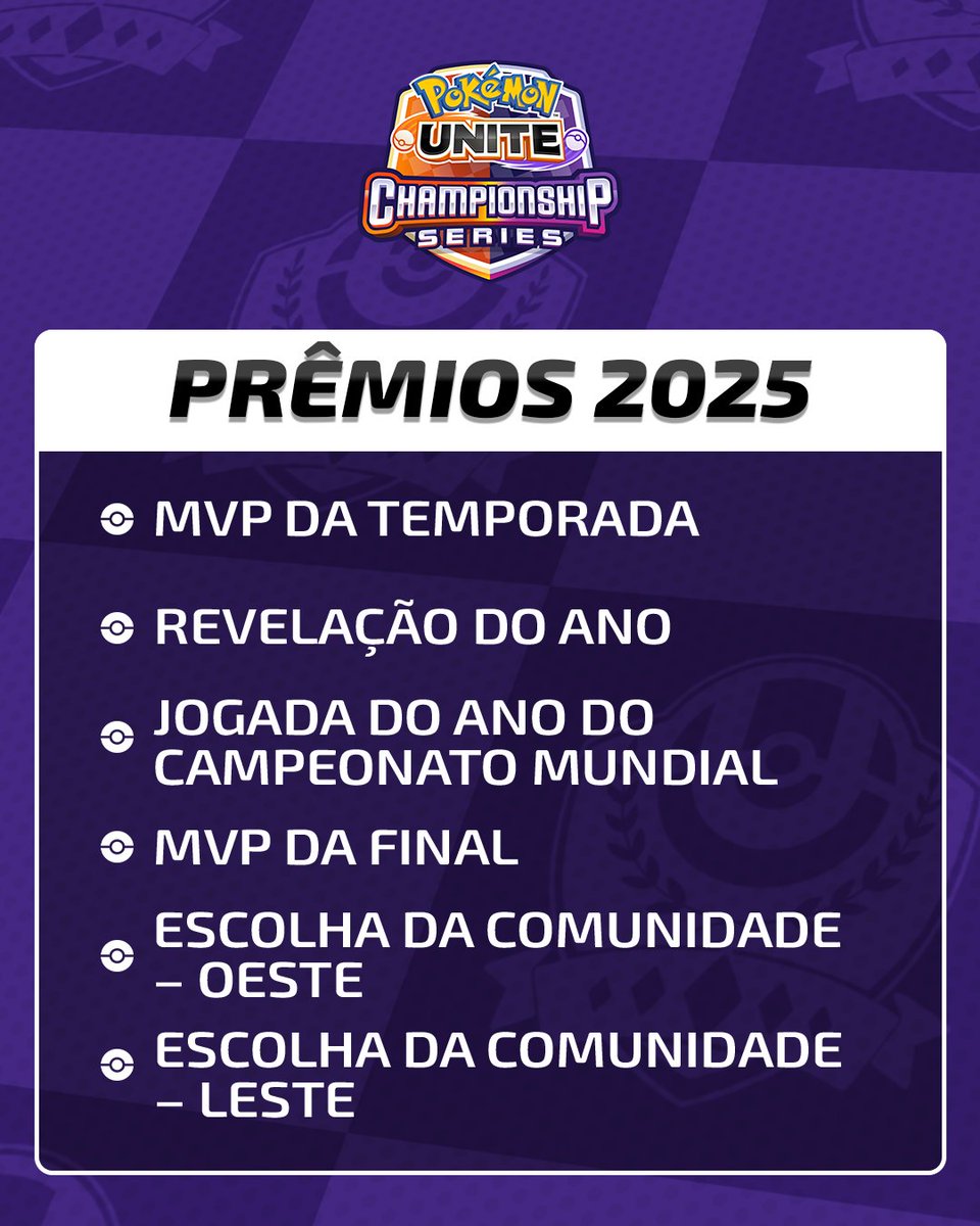 Os prêmios do #UNITEesports estão de volta para mais uma temporada e, desta vez, você poderá votar em TODAS as 6 categorias 🤩

Já vai pensando em quem você quer indicar e fique ligado para mais novidades!

#PokemonUNITE