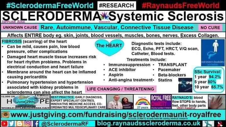 cosmicfairy444's tweet image. #WorldHeartDay
royalfreecharity.org/how-we-help/re…
@NIHRtakepart
#SclerodermaFreeWorld #RaynaudsFreeWorld #Research #Scleroderma #SystemicSclerosis #Raynauds #Autoimmune #RareDisease #NoCure #UnknownCause #LifeChanging #ConnectiveTissue #BePartOfResearch