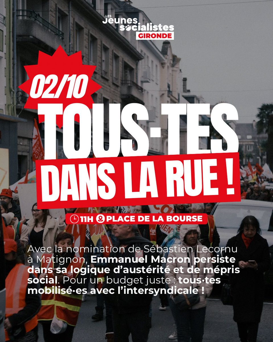 📣 Jeudi, à l’appel de l’intersyndicale, mobilisons-nous massivement !📍 Rendez-vous à 11h sur la place de la Bourse !

Contre Macron et sa politique de casse sociale, exigeons un budget juste et solidaire pour tou·te·s les travailleur·euse·s ! ✊🌹