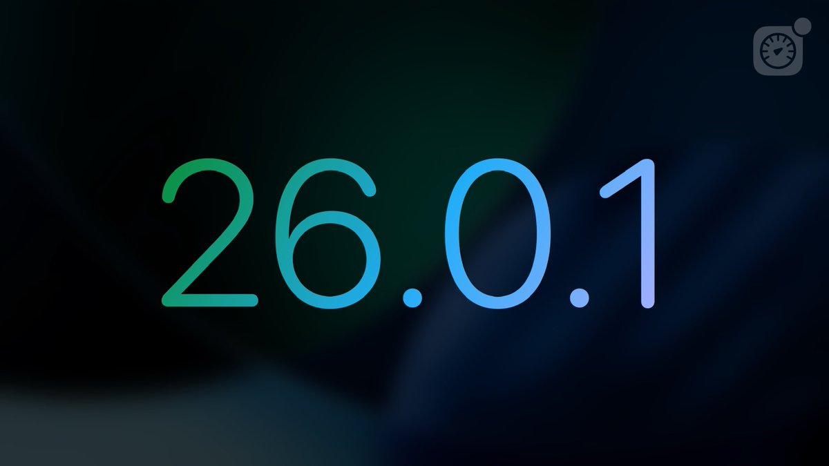 iOS 26.0.1 has been released by Apple!
Build: 23A355
What’s new:
Bug fixes and improvements

#iOS2601