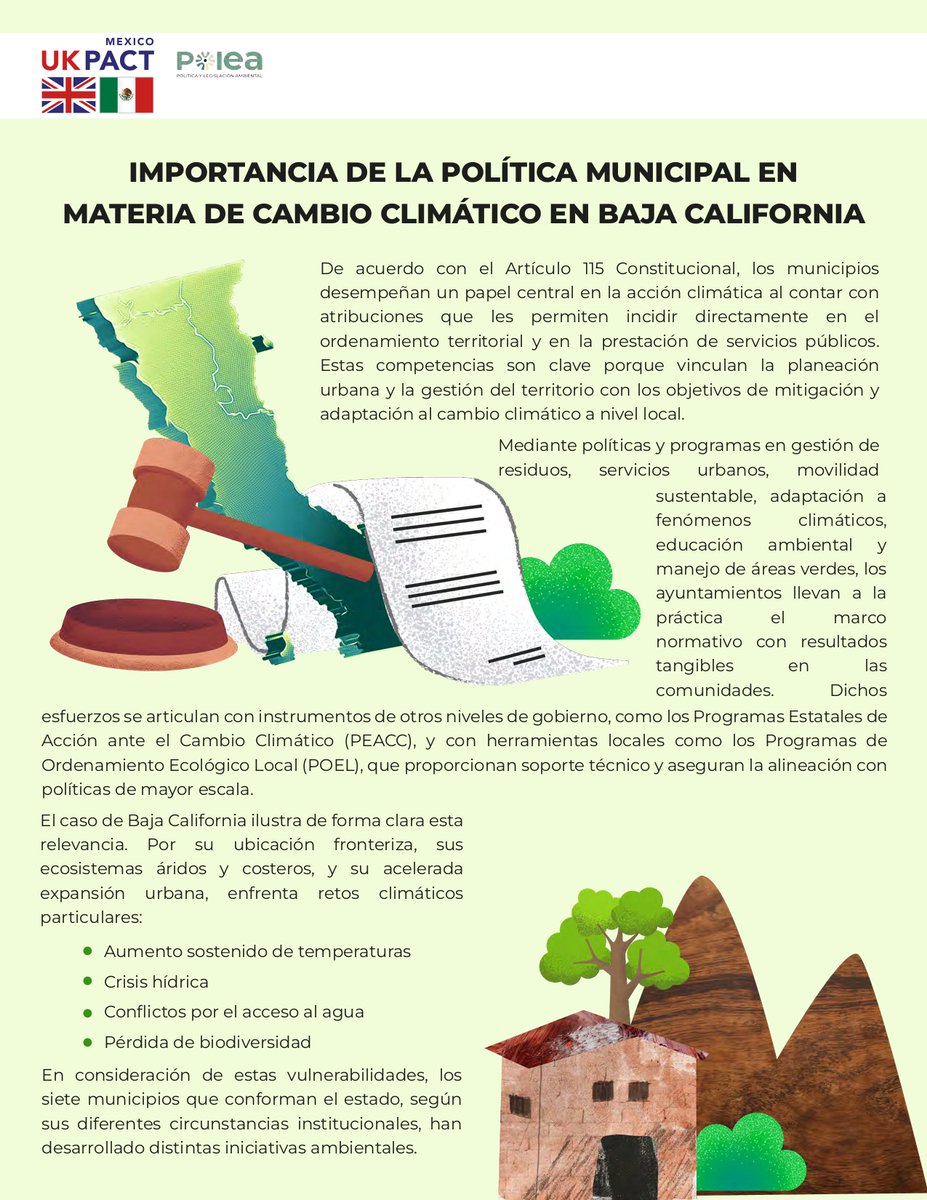 PoleaAC's tweet photo. 📍 Los municipios son la primera línea de #AcciónClimática en 🇲🇽. Gracias a sus atribuciones los ayuntamientos son actores clave en la lucha contra #cambioclimático.
Conoce más, descarga el #TwoPager
👇https://t.co/NtMMBeBG9K
#UKPACT 🇬🇧🇲🇽 https://t.co/ssWI9fin88