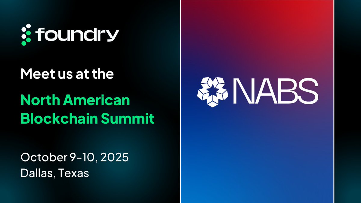 FoundryServices's tweet image. 🚨 10 days out! 

We’re counting down to the North American Blockchain Summit in Dallas, TX. Our team can’t wait to join the conversation and reconnect with industry partners + friends.

See you there!

#NABS2025 #Blockchain #BitcoinMining