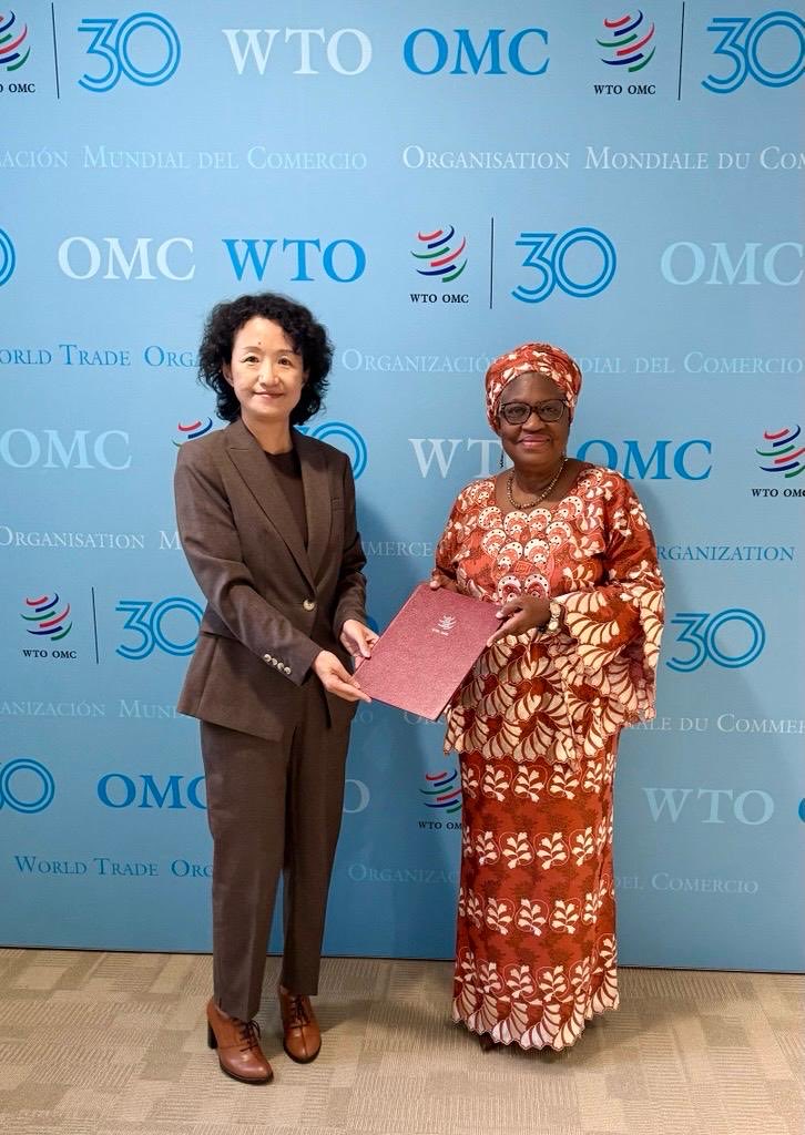 NOIweala's tweet photo. Receiving credentials today from their Excellencies Ambassador Yongjie Li of the People’s Republic of China and Ambassador Gabriel Bellón of Uruguay. Thanks for hitting the ground running. We now need to work together towards delivering MC14. https://t.co/SL8lpNDocd