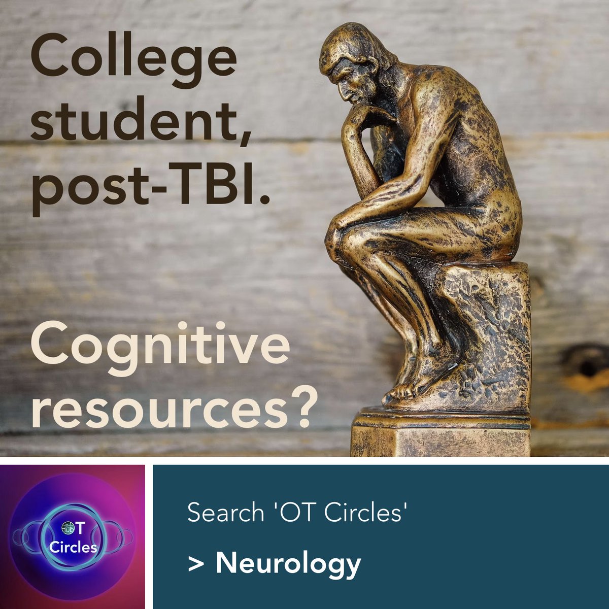 SEEKING ADVICE 🤓 '18-year-old at college': theOThub.com/circle/neurolo…
Sam's supporting a student post-traumatic brain injury. He's looking for cognitive resources to assist his studies... (1/2) #OccupationalTherapy #TBI