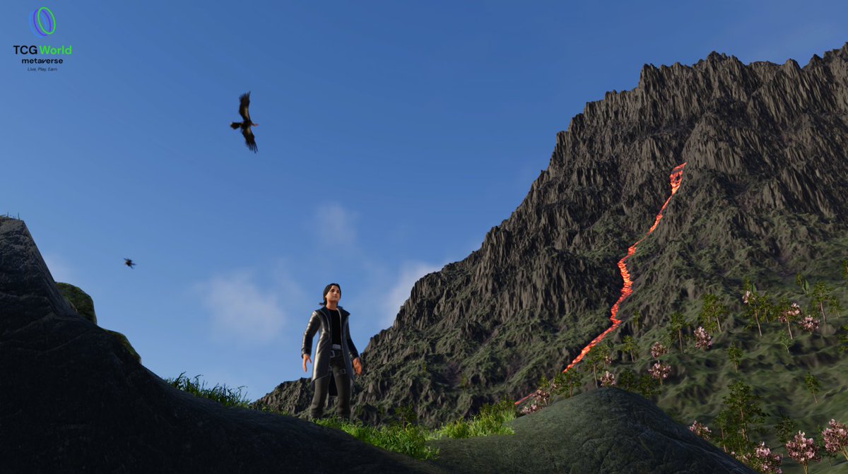 Took this shot near the volcano in <a href="/PlayTCGWorld/">TCG World</a> 🌋🔥
Every time I test, the scale of this world still blows me away.
#TCGWorld #VirtualPhotography