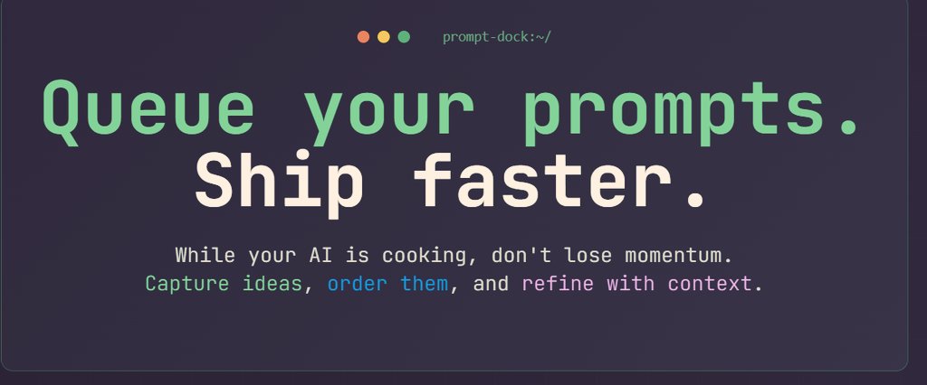 PromptDockApp's tweet image. While your AI is “cooking,” don’t lose momentum.
Queue prompts, refine with context, and keep shipping.

Because iteration shouldn’t feel like waiting.
👉 promptdock.com

#PromptEngineering #AItools #BuildInPublic #VibeCoding