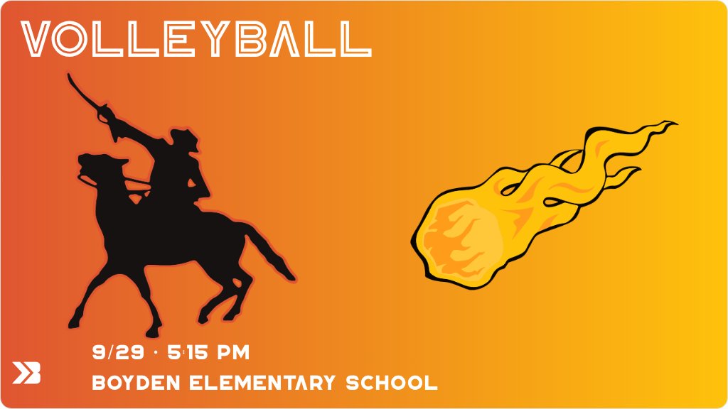Volleyball (8th Grade) Game Day! - Check out the event preview for the The Boyden-Hull Comets vs The Sibley-Ocheyedan Generals. It starts at 5:15 PM and is at Boyden Elementary School. gobound.com/ia/ighsau/vb/2…