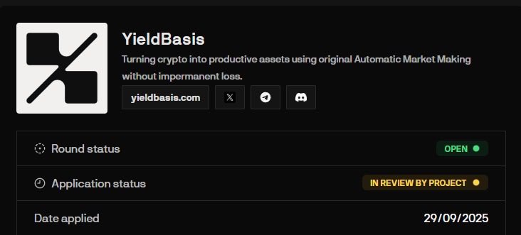 Yigithefudder's tweet image. Participated @yieldbasis sale via @legiondotcc 

As a product it’s hard to being not excited for yieldbasis. Fingers crossed for allocation at this point. Good luck everyone.