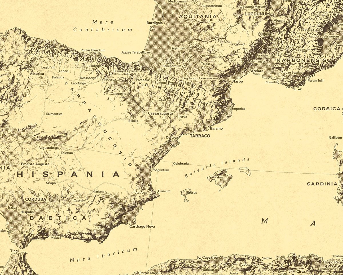 verygoodmaps's tweet image. I wanted to make something to decorate my own walls so I developed a specific style. I will call it 'Yellow Pages-style'. I also made an inverted and desaturated version that also pleases me very much. And they will look great as 100x70 cm posters. #rome #empire #cartography