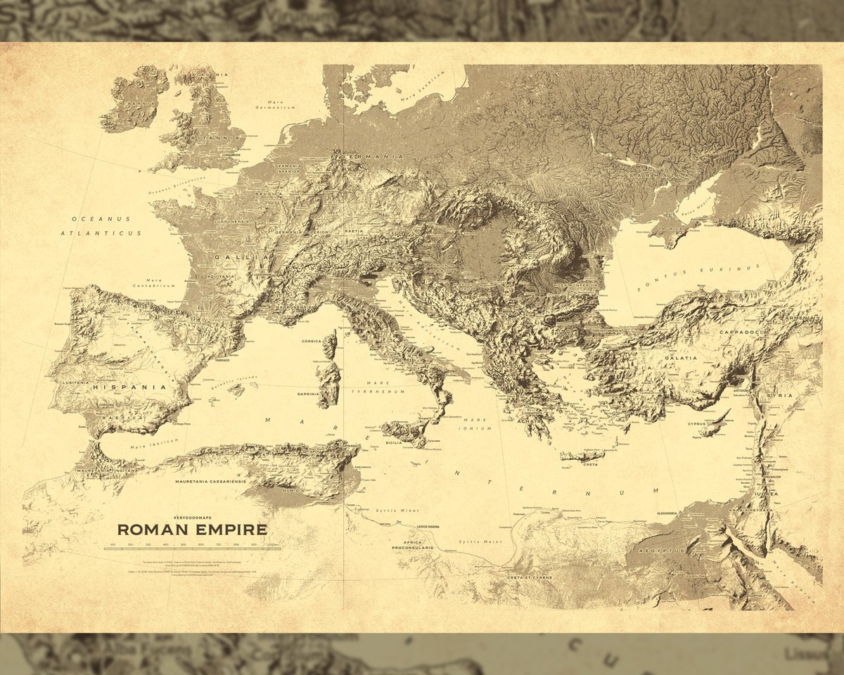 verygoodmaps's tweet image. I wanted to make something to decorate my own walls so I developed a specific style. I will call it 'Yellow Pages-style'. I also made an inverted and desaturated version that also pleases me very much. And they will look great as 100x70 cm posters. #rome #empire #cartography
