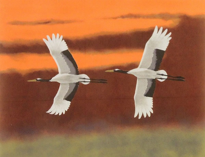 MenschOhneMusil's tweet photo. Oyama Chusaku (大山 忠作, 1922-2009), A Pair of Cranes. https://t.co/aWvwS9DOm1