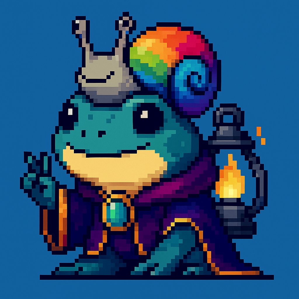 Frog Solnythra

Seated on a dual throne of twin suns.
Its light nurtures and destroys alike.
Solnythra is balance in brilliance.
It is fire made divine.

🔥 Owner’s Fortune: Balance of power and fortune will define your
reign. #enjin