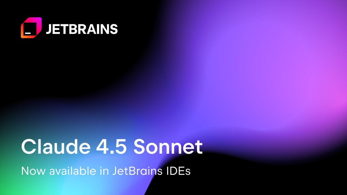 jetbrains's tweet image. 🚀 Claude 4.5 Sonnet is here!
The latest model from @AnthropicAI is now available in the AI Chat and in Junie, your smart coding agent, right inside your JetBrains IDE.
Get started 👉 jb.gg/hyz6d1