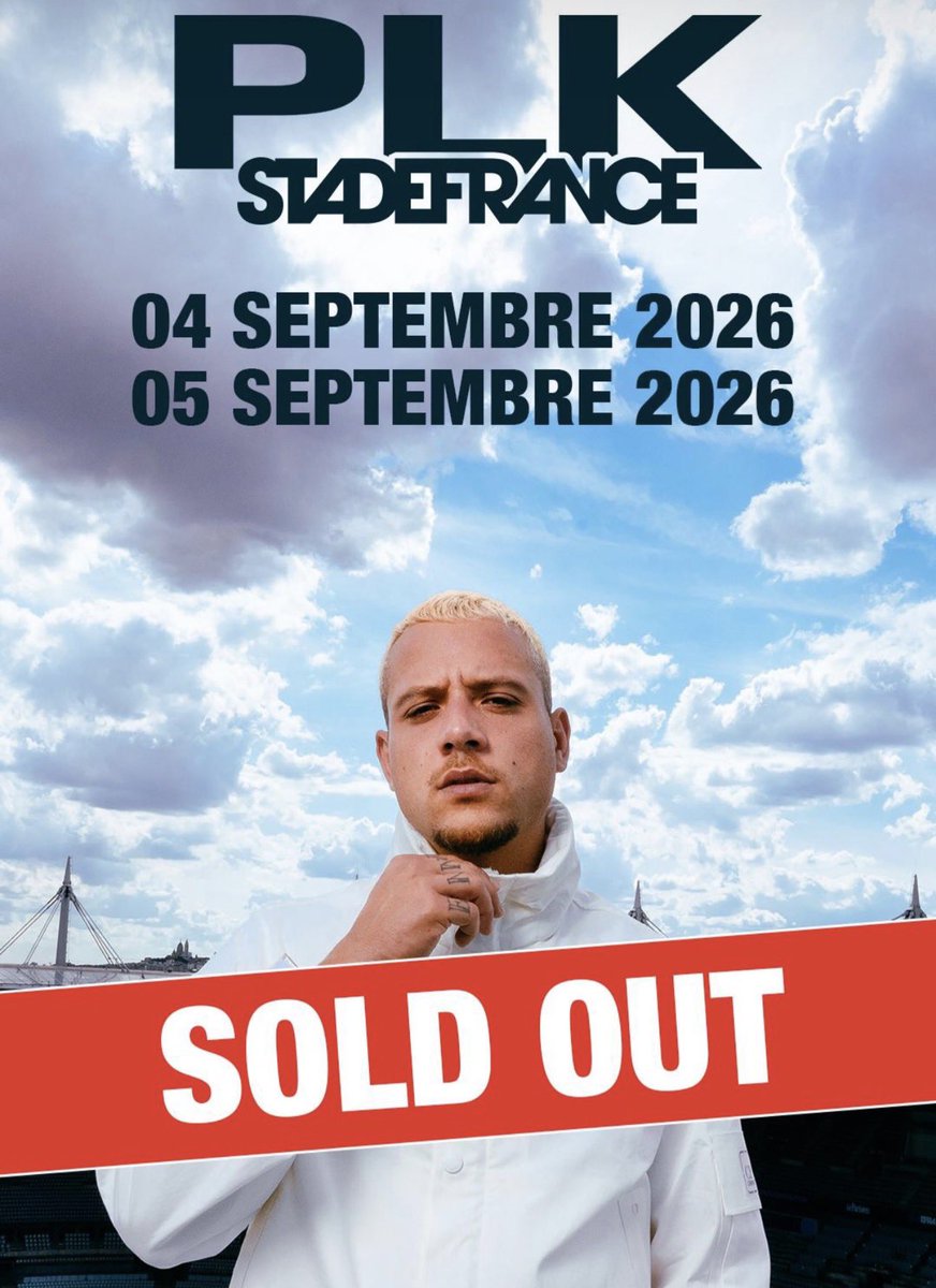 Kulturlesite_'s tweet photo. 🚨 HISTORIQUE

PLK vient de SOLD OUT son DEUXIÈME CONCERT au STADE DE FRANCE !!

Plus de 160 000 places vendues en tout 🤯 https://t.co/Knr8zGlvle