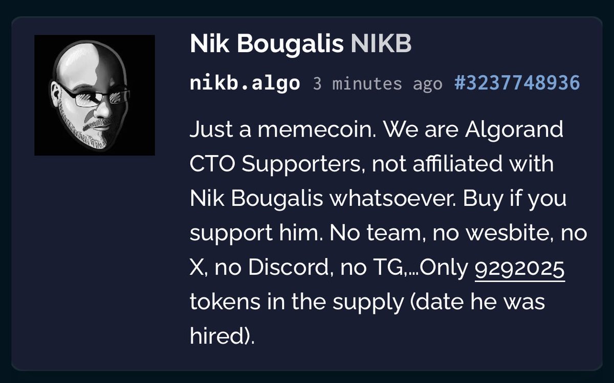 andygeaux's tweet image. Hm, $NIKB coin? 

Wtf ? Lol 🤣 #algofam 

rug.ninja/Nik%20Bougalis