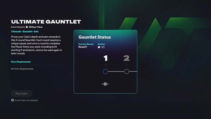 🚨 شرح طور GAUNTLET الجديد في FC26 🚨

🎮 يسمح لك بالمشاركة مرة واحدة فقط يوميًا.
📝 في كل مباراة لازم تدخل بتشكيلة جديدة بالكامل من لاعبين ما استخدمتهم من قبل في هذا الطور (حتى لاعبي الدكة محسوبين) ❗️#fc26