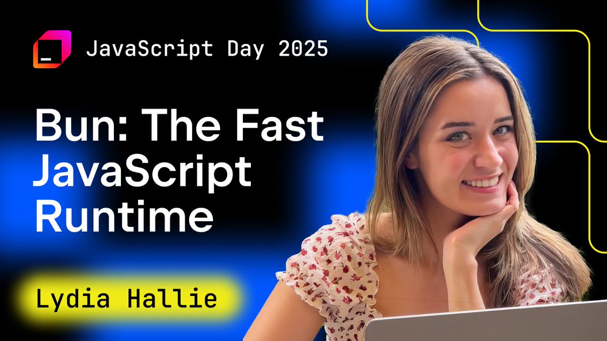 WebStormIDE's tweet image. Introducing JetBrains #JavaScriptDay2025 speakers and talks!

A well-known speaker and educator, she’ll be breaking down what makes Bun fast and powerful.

🎙 Bun: The Fast JavaScript Runtime, by @lydiahallie 
🗓 October 2, 2:30 pm EDT / 8:30 pm CEST

Full agenda and free…