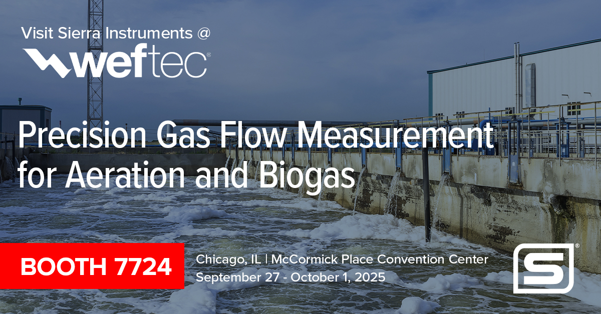 sierraflow's tweet image. Day 1 of #WEFTEC25 is off to a strong start. If you are attending the show, stop by our booth 7724, to learn how Sierra&apos;s flow measurement solutions offer precision gas flow measurement to optimize air flows to aeration basins and more. bit.ly/46tOq91