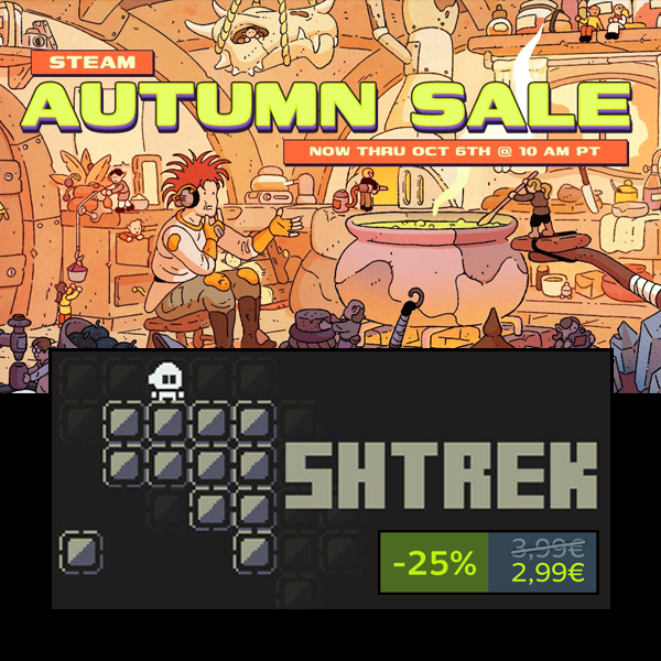 neraatgames's tweet photo. SHTREK just landed on the Steam Autumn Sale 

https://t.co/nBEWC7WS0o

#Steam #SteamAutumnSale #gamedev #indiedev #indiegame #indiegames https://t.co/ZBCwC6QNE8