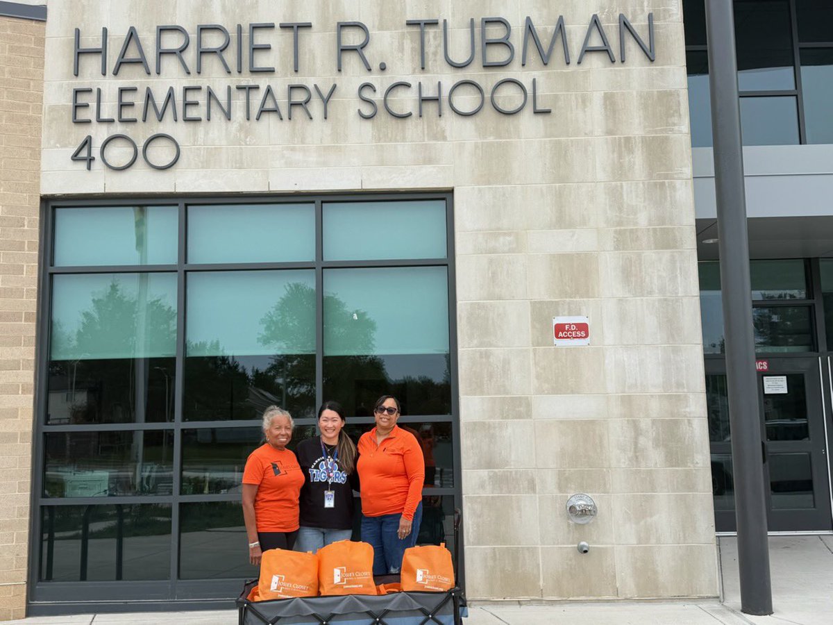 It’s a good day when you see these ladies in orange with a delivery! 🧡 So very grateful to Josie’s Closet for providing new clothing for students and emergency clothing for our health room. <a href="/HarrietTubmanES/">Harriet R. Tubman Elementary School</a> <a href="/CSconnect_MCPS/">MCPS Community Schools Team</a>
