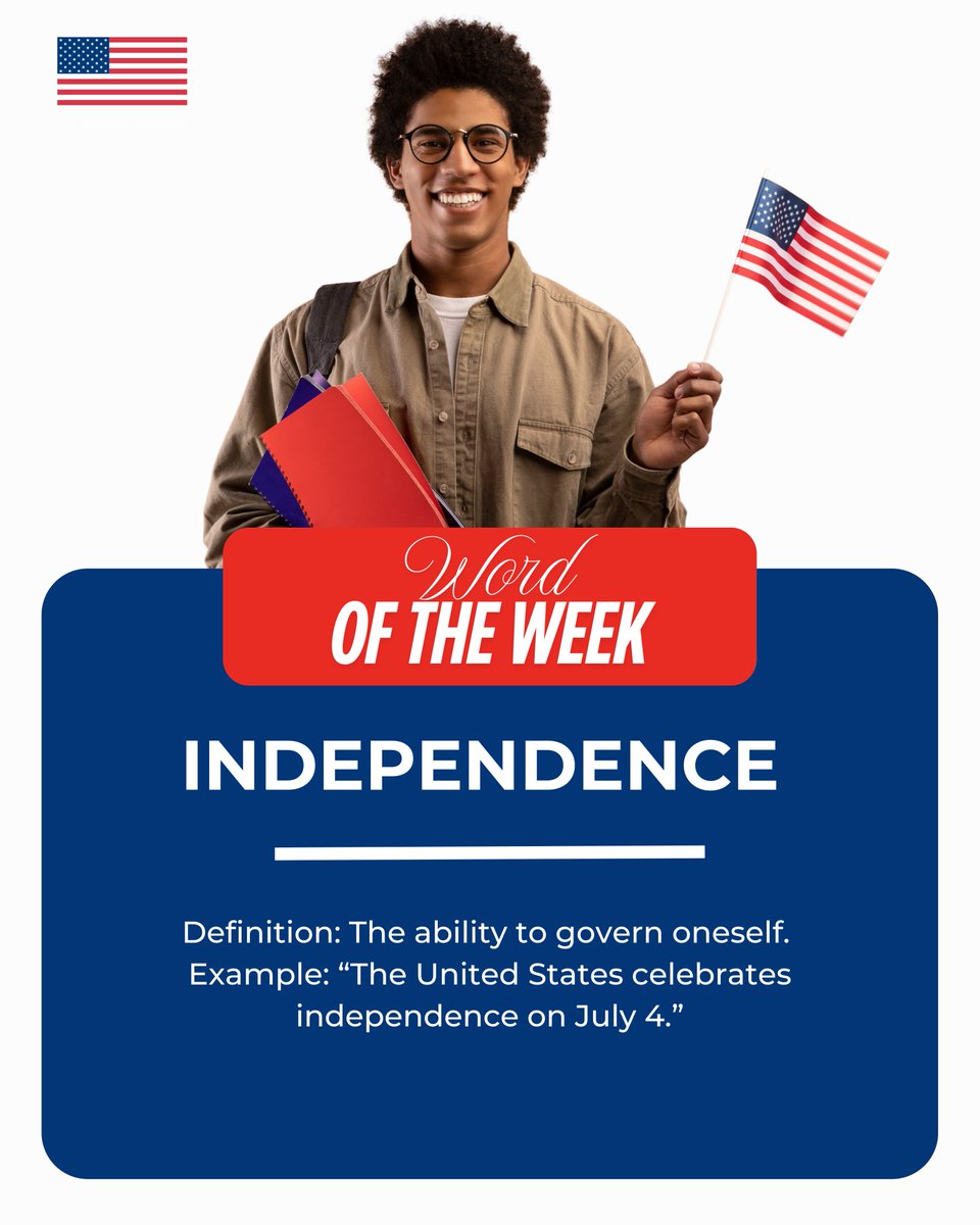 Word of the Week: Independence 
Definition: The ability to govern oneself. 
Example: “The United States celebrates independence on July 4.” 
#USNiger65