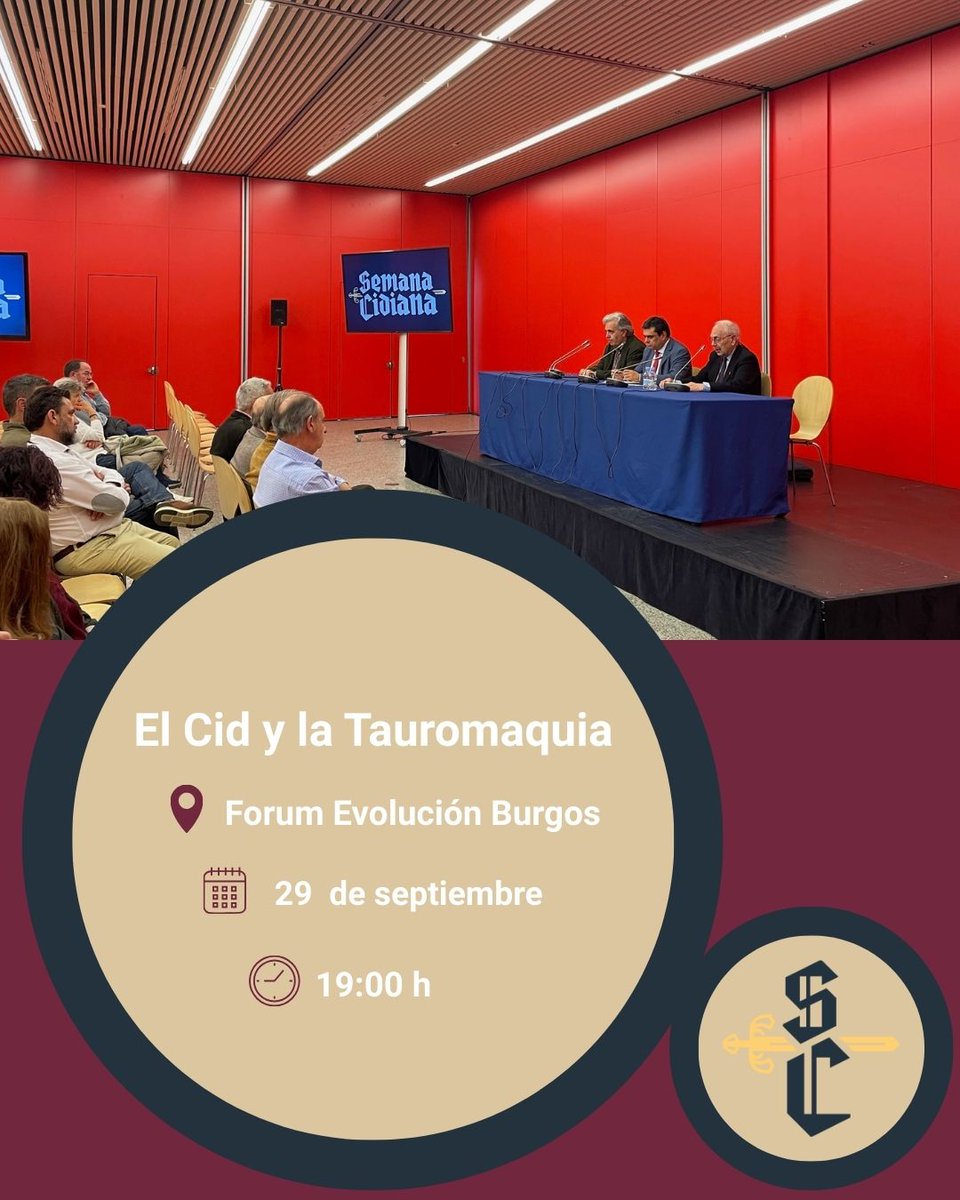 El <a href="/forumevolucion_/">Fórum Evolución Burgos - Perfil Oficial</a>  acoge esta tarde la conferencia "El Cid y la Tauromaquia", que corre a cargo de D. Miguel Ángel Salinas. 

Organiza: Hermandad de Caballeros Hijosdalgo de Río Ubierna e Infanzones de Vivar del Cid.

Entrada libre hasta completar aforo