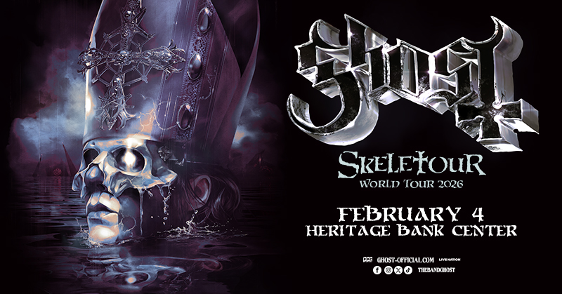 It’s happening! GHOST: Skeletour World Tour 2026 is coming to Heritage Bank Center! Tickets go live this Friday, October 3rd @ 10am local 🤘