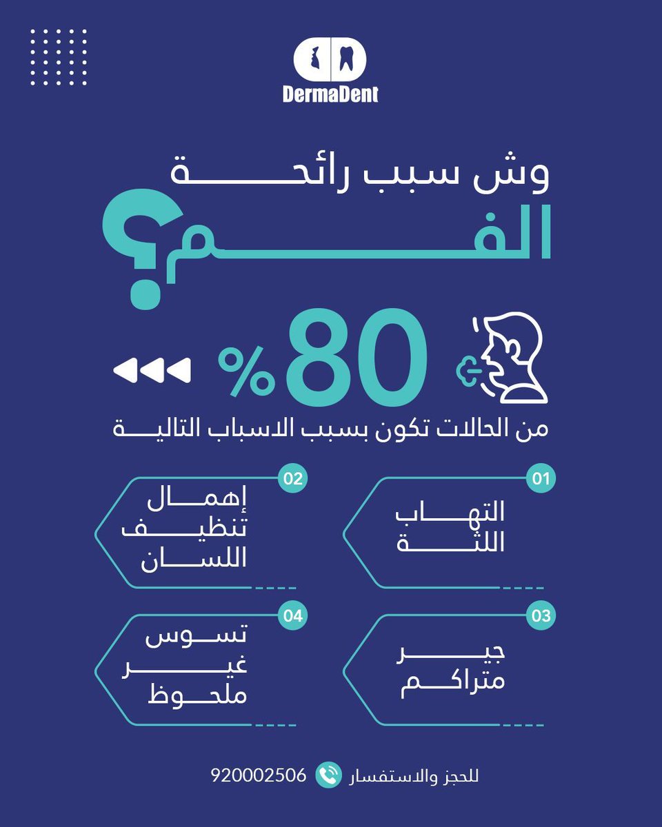رائحة الفم مو عيب… العيب إنك تسكت عنها.
أغلب الناس ما يدرون وش السبب، بينما الحقيقة أغلبها مشاكل بسيطة.