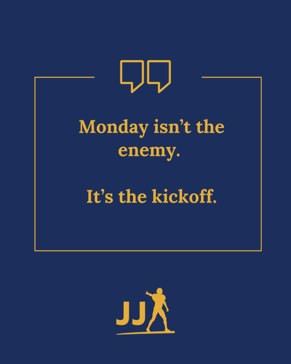 jjbirden's tweet photo. Monday isn’t the enemy. It’s the kickoff.
Winners don’t wait for Friday; they attack Monday.
How are you going to beat the coverage this week? 💪
#MondayMotivation #BeatTheCoverage #Leadership” https://t.co/yu3btcgcGo