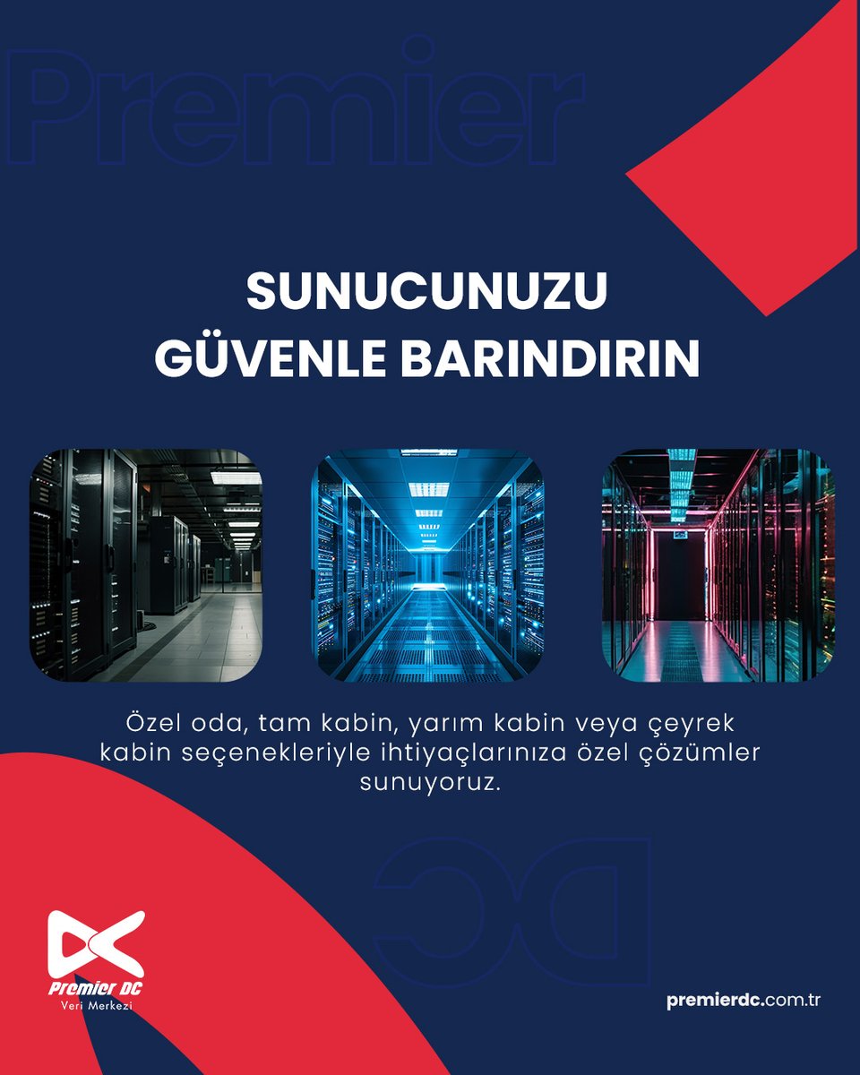 Özel oda, tam kabin, yarım kabin veya çeyrek kabin seçenekleriyle ihtiyaçlarınıza özel çözümler sunuyoruz.
Farklı salonlarda oluşturacağınız yapılarla Zone Yedekliliği ile maksimum güvenlik ve kesintisiz hizmet sizlerle!

#PremierDC #SunucuBarındırma #KabinKiralama