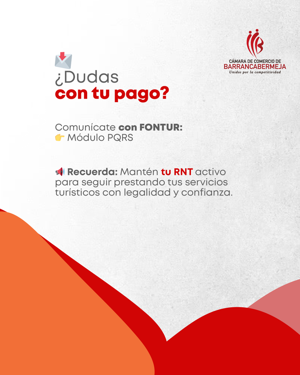 ¡Atención Prestadores de Servicios Turísticos!
Si tu RNT fue suspendido por no renovar a tiempo, ahora puedes reactivarlo fácilmente a través de la nueva plataforma. Conoce la información aquí.
- Recuerda: Mantén tu RNT activo para seguir prestando tus servicios turísticos