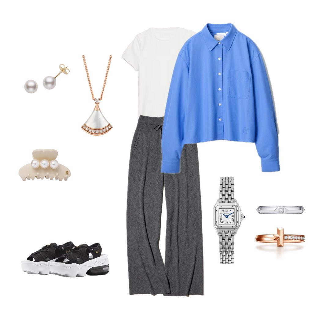 nap_vlog_'s tweet image. このシャツ羽織りで使うのもおすすめ！🫶🏼突然暑くなるけど夜は涼しい…っていう微妙な10月の季節にぴったりだと思うー！UNIQLOのリブニットパンツと白Tを合わせたコーデの詳細も🤍