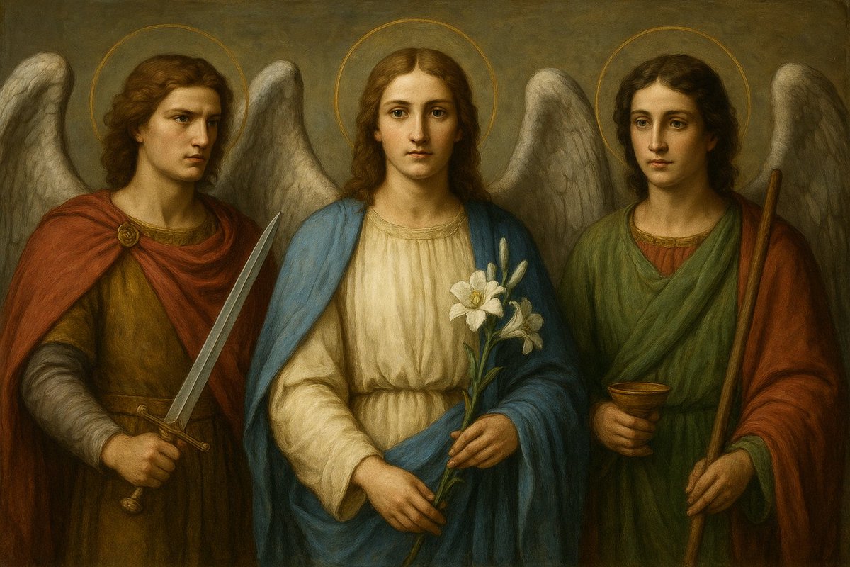 pedrorcn7's tweet photo. Santos Arcanjos Miguel, Gabriel e Rafael, rogai por nós! #Arcanjos #SãoMiguel #SãoGabriel #SãoRafael https://t.co/e3lXwTMIPN