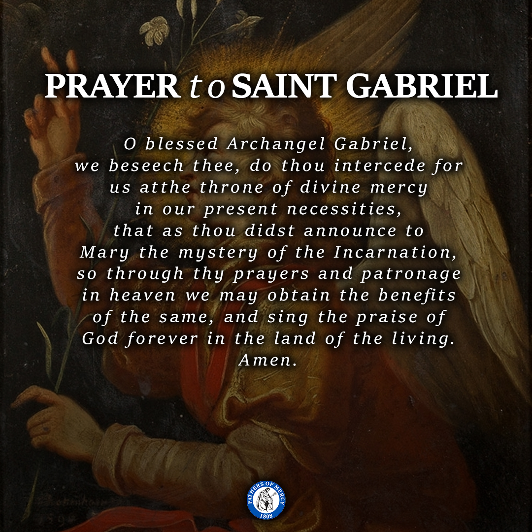 FathersofMercy's tweet image. The Fathers of Mercy extend to you our prayers this Feast of the Archangels - Sts. Michael, Gabriel, and Raphael. 
-
We encourage you to seek their intercession and protection today and every day, that we may one day rejoice in the presence of God alongside them.