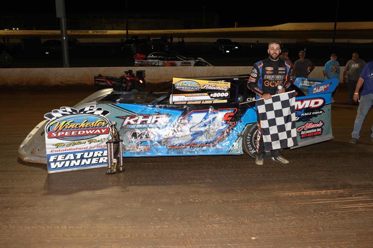 RUSHLM's tweet image. Congrats to @kylehardy9 on his 3rd @Winc_DirtTrack win of the season worth $2,000 on Sunday over a 25-car field of @HovisAutoSupply RUSH Late Models driving Chuck Bowie&apos;s #14c.  It&apos;s was Kyle&apos;s 5th overall of 2025 in @citychevrolet Weekly Series action.