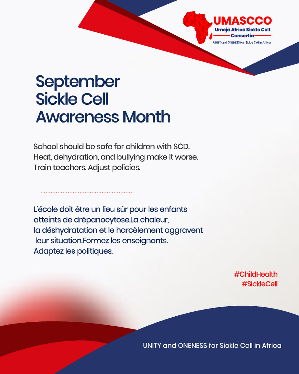 #DidYouKnow? Many kids don't know about #SickleCellDisease?

The school is the FIRST place to promote #SCD awareness. 

Let's educate pupils/students to create a stigma-free future &amp; support classmates with SCD. 

This is urgent! 
#SCDEducation #SCDAwarenessMonth