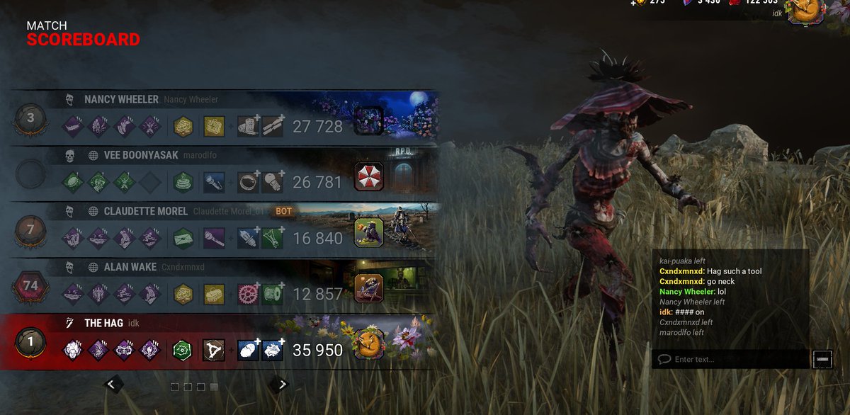 Shadowcatcelty's tweet photo. one of the least played and unbuffed killers btw https://t.co/86kJjN1oEr