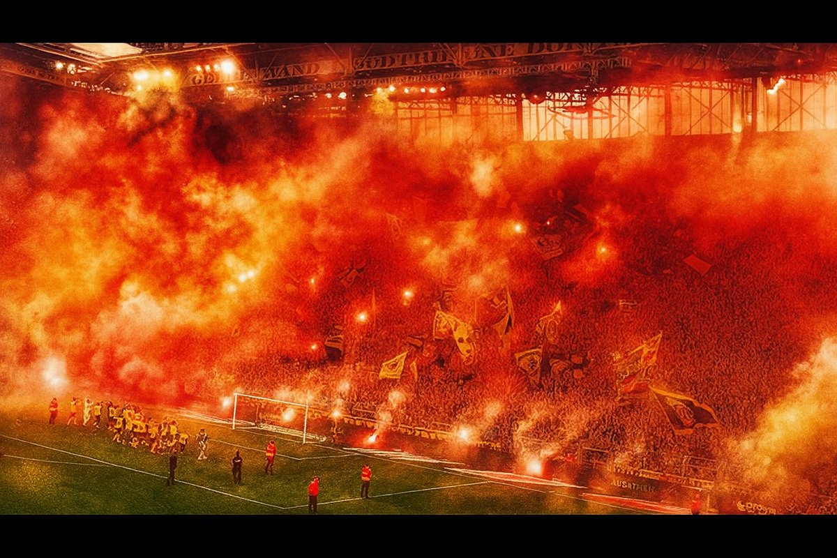 Theunitybvb09's tweet photo. Die BVB Fans nach dem Sieg gegen den FC Bayern! 🖤💛

#hansusBVB | @BourneyHansus https://t.co/mVvVK3sC03