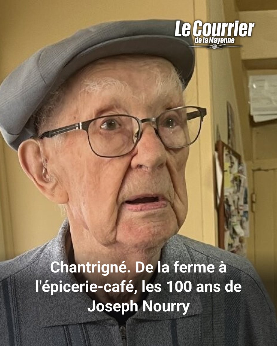 À Chantrigné, Joseph Nourry fête ses 100 ans et partage les souvenirs précieux d'une vie dédiée à l'épicerie-café. 🎉🥳
➡️ l.lecourrierdelamayenne.fr/Kc