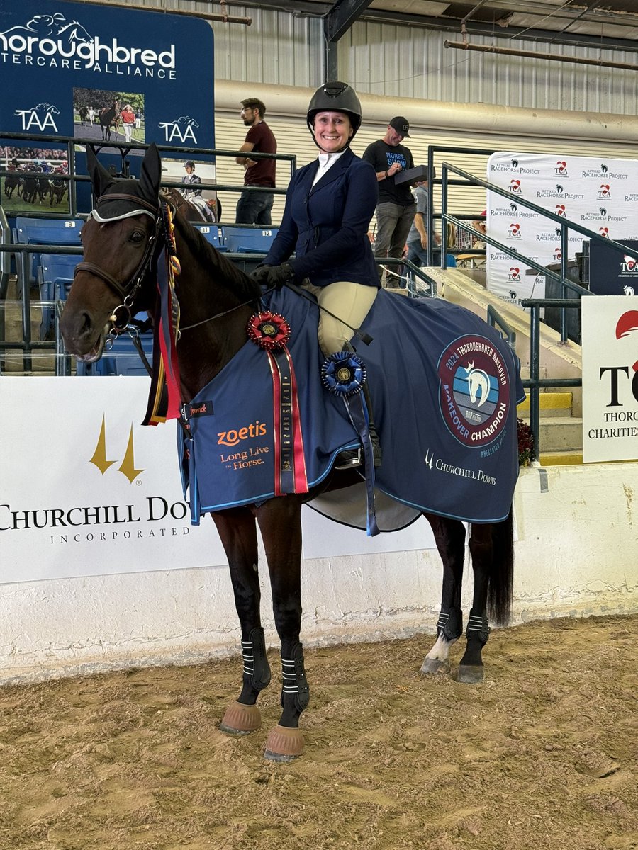 AfterFinishLine's tweet photo. Looking forward to watching 9 #Calbreds compete @RRP_TBMakeover 10/8-11 at KY Horse Park. Georgia B Ridder Fdn sponsors $5000 Top-Placed California-Bred Award in our honor, reimburses partial trainer entry/stall/schooling fees. #Calbred Big Fame was named 2024 TB Makeover Champ https://t.co/1Eoq8tUpGD