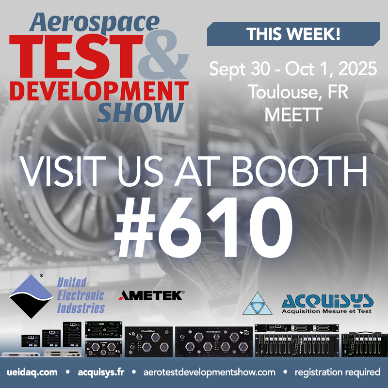 UEI is exhibiting at the 2025 Aerospace Test &amp; Development Show this week!

Stop by Booth #610 to see our rugged hardware powered by the new Intel x64 processor—built for mission-critical aerospace testing &amp; control. #AerospaceTesting

Learn more:  ow.ly/oV6o50WIZgl